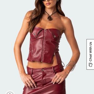 NWT edited Sam faux leather zip corset